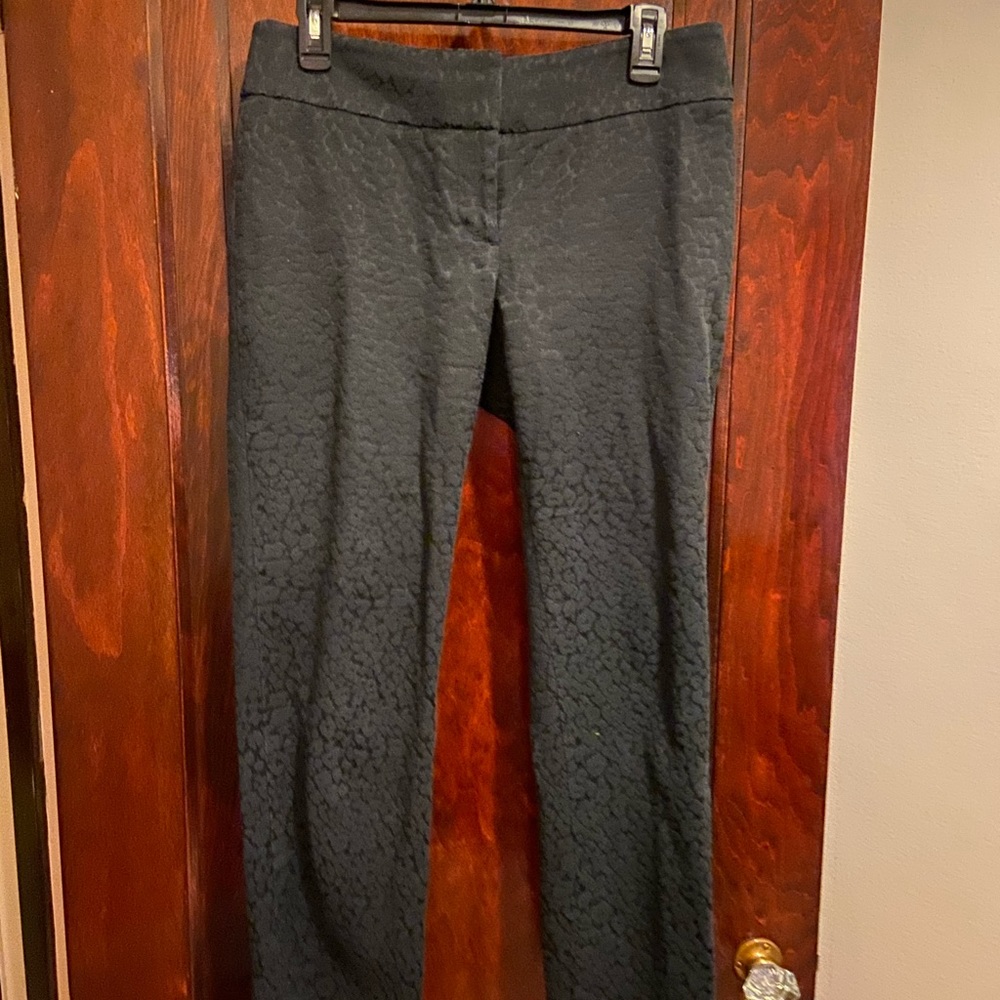 Black leopard pants
